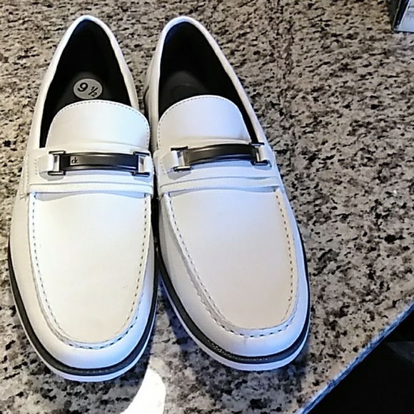 Calvin klein mens white loafers Clearance